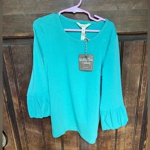 Matilda Jane Green Puffer Tee, size 10, NWT